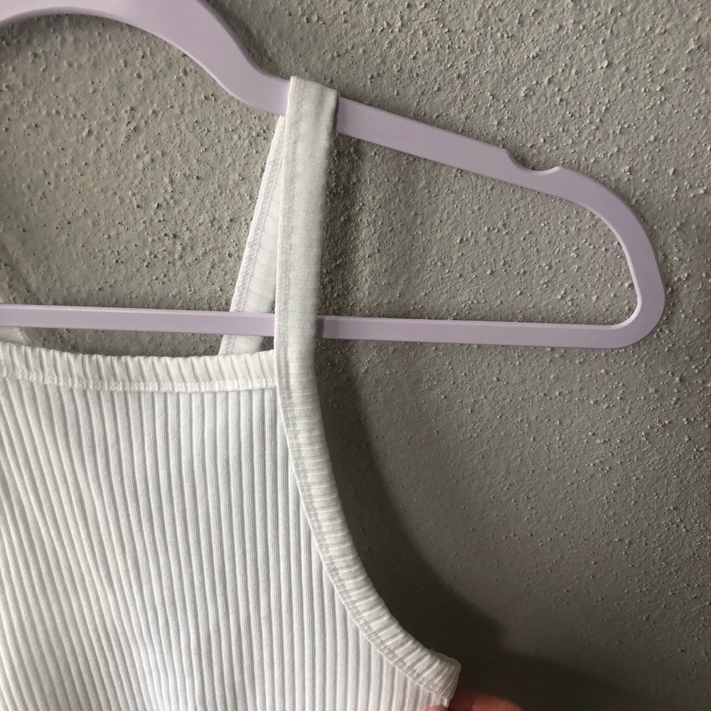 Urban Outfitters White Ribbed High Neck Tank Top - Picture 3 of 8